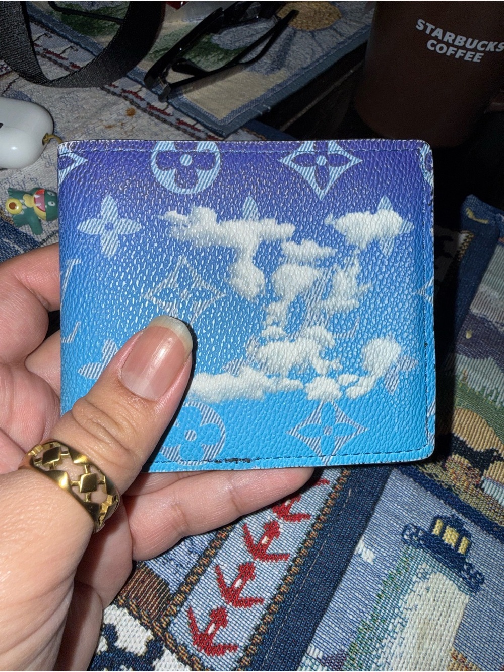 Louis Vuitton Blue Gradient Cloud Monogram Wallet